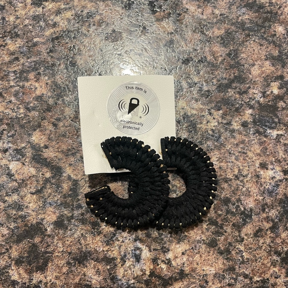 Elegant Black Hoop Earrings